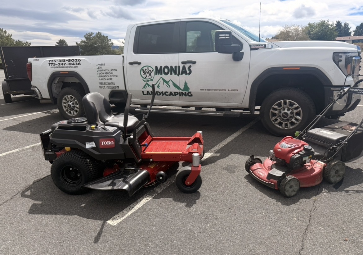 Monjas Y&K Landscaping truck and equipment