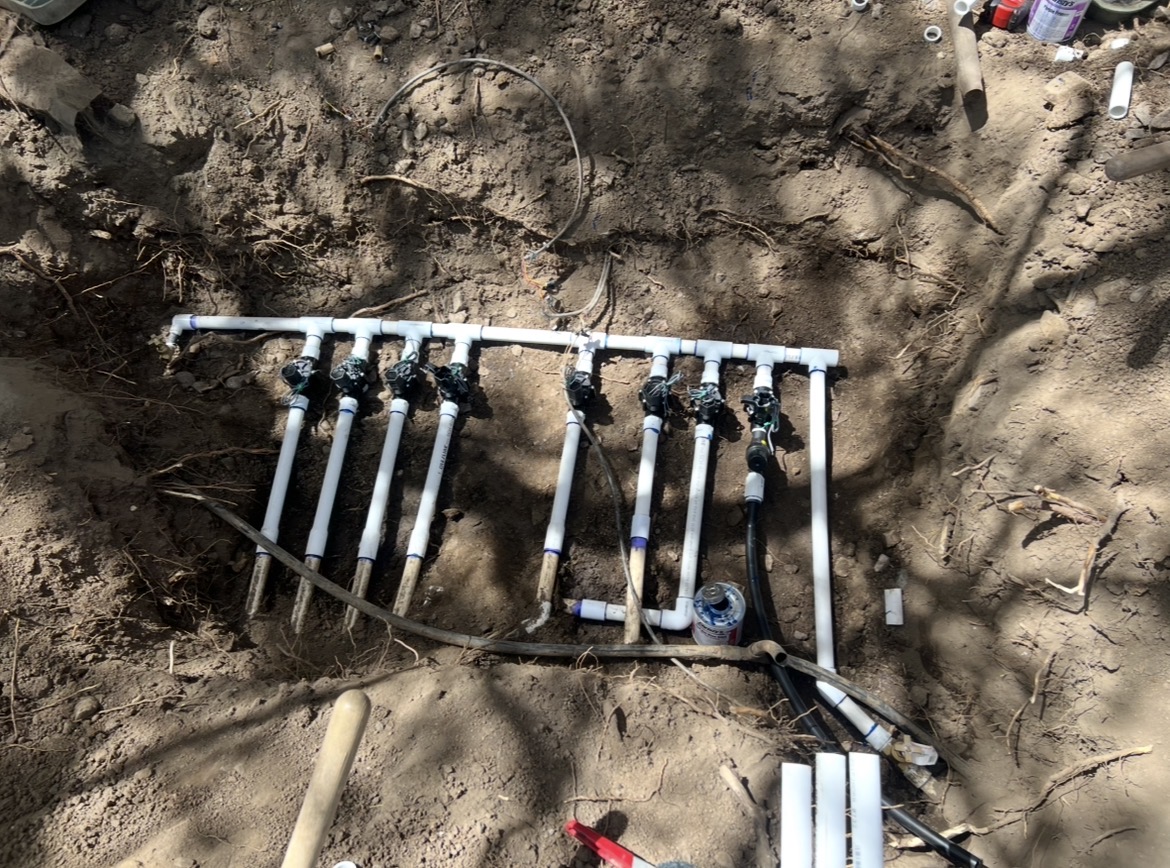 Custom irrigation manifold installation